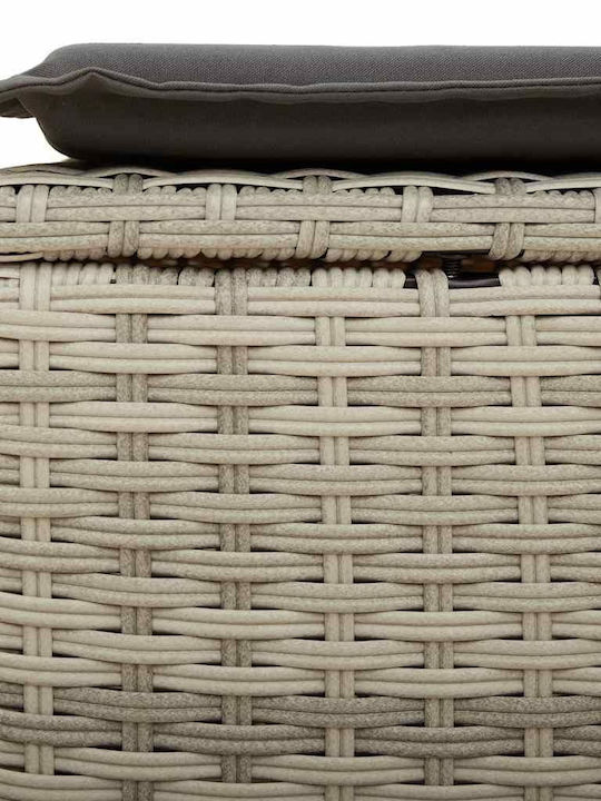 Corner Outdoor Sofa Rattan with Chest and Cushions 55x55x69cm