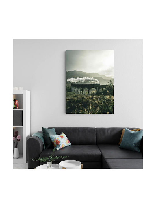 Train On A Viaduct In Misty Landscape Painting 100x150