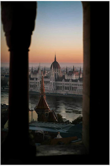 Tabloul Parlamentul din Budapesta la Apus 100x150