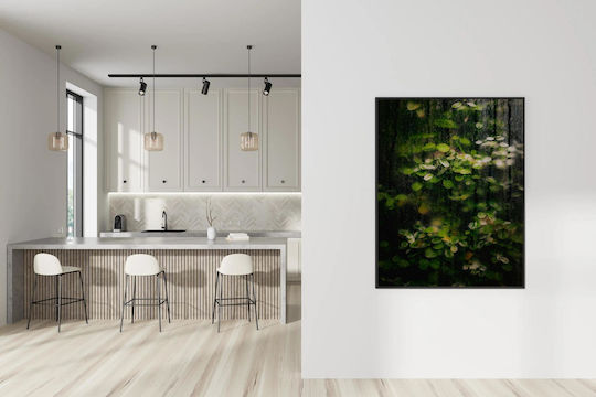Frunze Udate de Rouă Pictură pe Sticlă 80x120