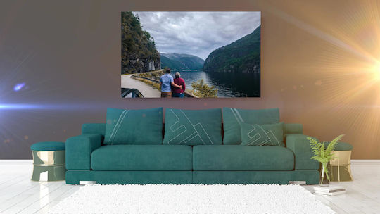 Cuplu Admirând Peisaj Pictural Scenic 150x100