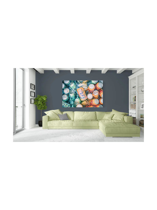 Tabloul Cutii de Băuturi Colorate în Gheață 120x80