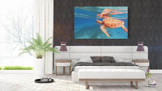 Sea Turtle Swimming Underwater Θαλάσσια Χελώνα Που Κολυμπάει Υποβρύχια 1 σε Καμβά