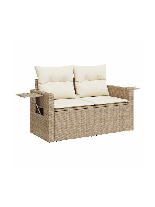 Corner Sofa Outdoor Rattan with Chest and Pillows 55x55x34cm