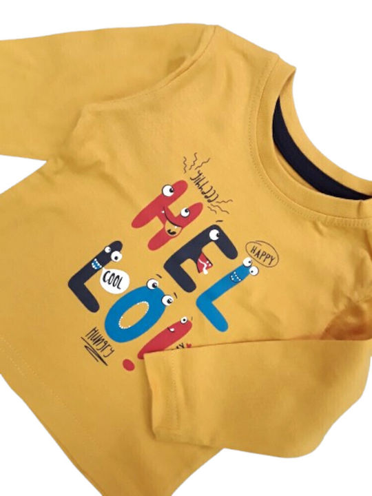 Παιδική Μπλούζα Μακρυμάνικη Yellow Hello Hungry Yellow Mommy