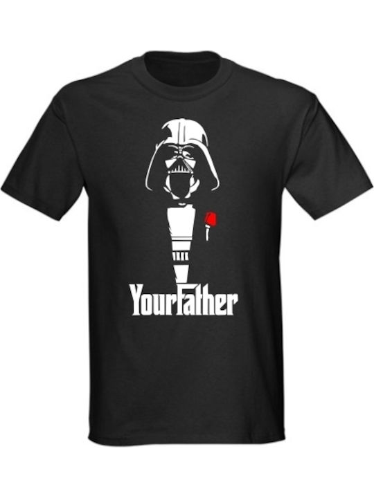 Pegasus Darth Vader Godfather T-shirt Star Wars Black Cotton