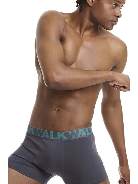 Herren Boxershorts Anthracite-Emerald 2Packung