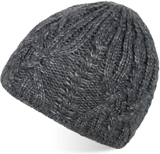 Set with Beanie Knitted in Gray color