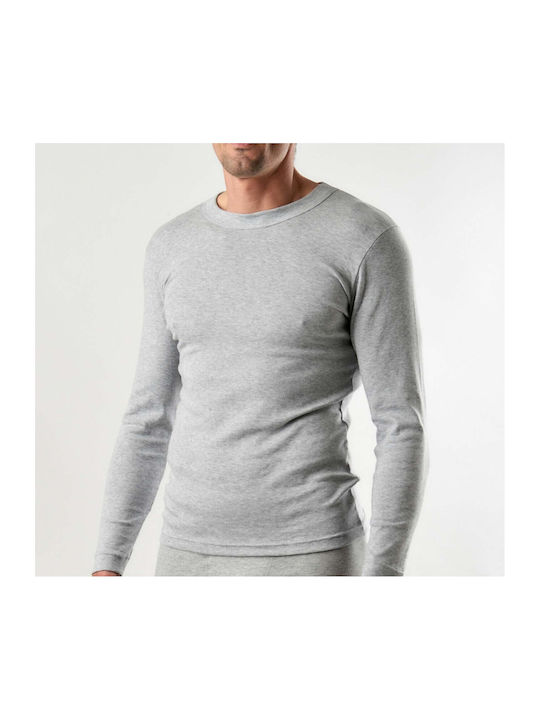 Apple Boxer Men's Undershirt Long-sleeved in Gray Color