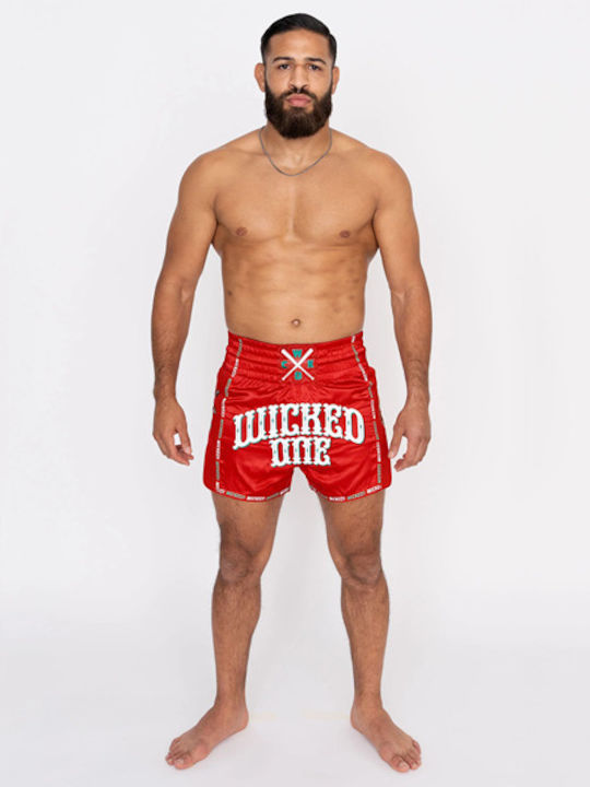 Wicked1 Ανδρικό Σορτσάκι Kick/Thai Boxing Κόκκινο