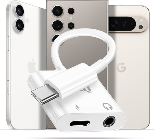 Linq USB-C Power Delivery Audio Jack 3,5mm Ladeadapter Weiß