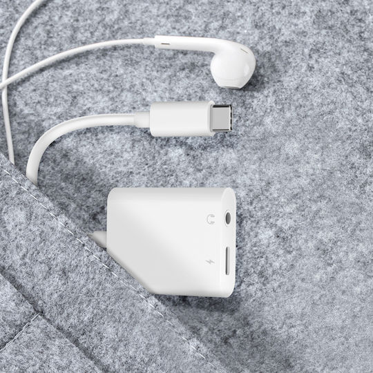 Linq USB-C Power Delivery Audio Jack 3,5mm Ladeadapter Weiß