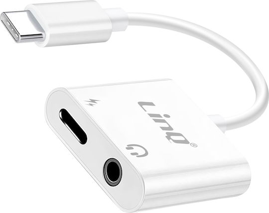 Linq USB-C Power Delivery Audio Jack 3,5mm Ladeadapter Weiß