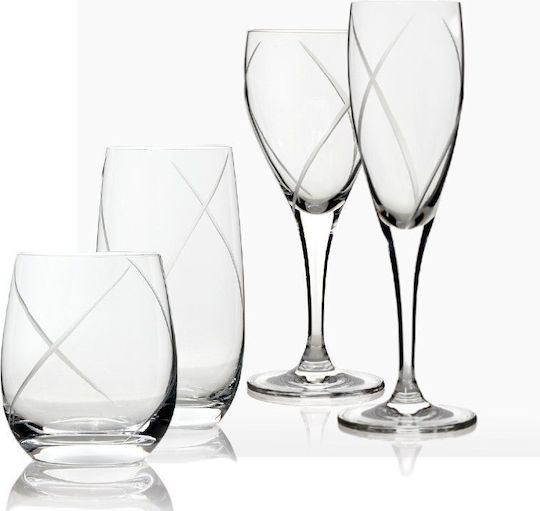Rona 6629 19/2007 Set de pahare pentru Vin Alb și Roșu din Cristal Cu picior 360ml 6buc