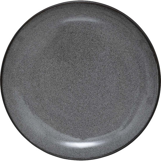 Atmosphera Plate Shallow Ceramic Gray with Diameter 27cm