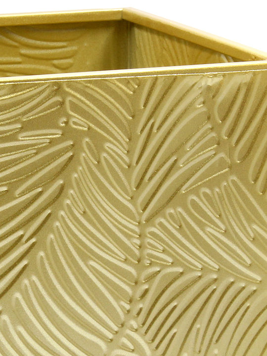Keskor Übertopf Metall Gold mit Gestell 25x25x32εκ.