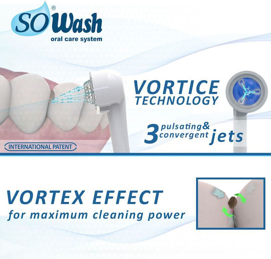 Irigator bucal So Wash Vortice Sistem de îngrijire orală Efect de sucțiune 8 capete 1200 pulsații pe minut