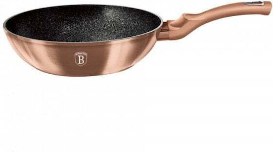 Berlinger Haus Metallic Line Wok από Αλουμίνιο με Επίστρωση από Πέτρα Rose Gold Collection 30cm