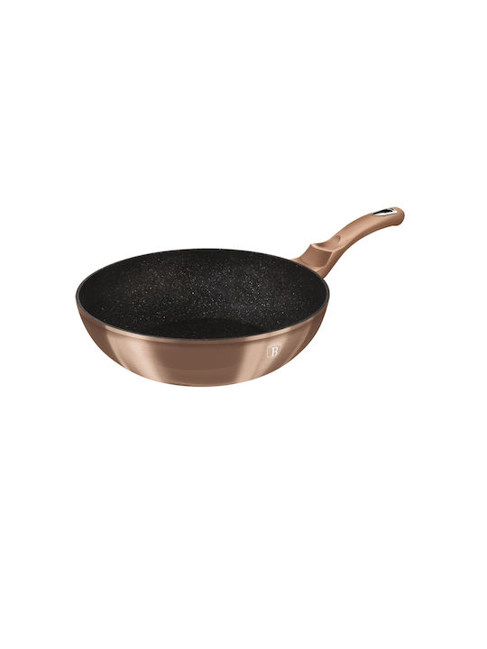 Berlinger Haus Metallic Line Wok made of Aluminum with Stone Coating Rose Gold Collection 30cm