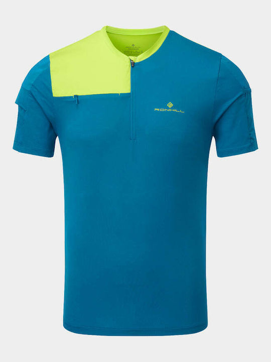 Sportliche Herrenbluse Kurzarm Blaue