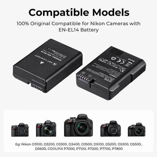 Батерия K&f Concept En-el14 1050mAh Type-c Бързо Зареждане Съвместима с Nikon Kf28.0020v1