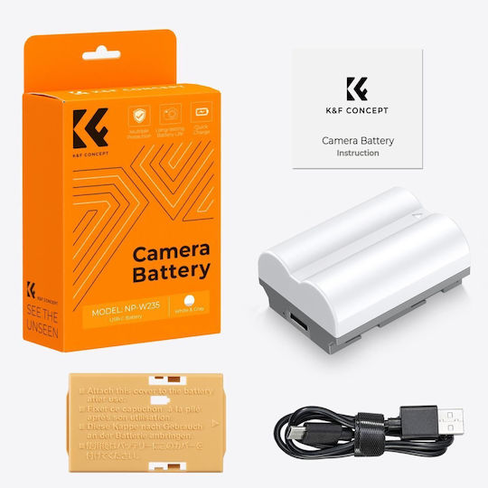 K&f Concept Np-w235 2400mah Battery Type-c Fast Charging Compatible Fujifilm Kf28.0025