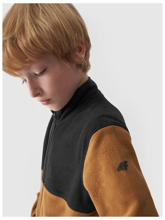 Kids Cardigan Fleece Brown