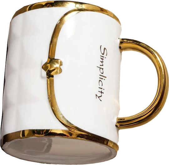 Pufo Fashion Time Ceramic Mug Coffee Tea 350 Ml White