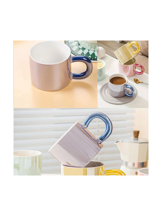 Glänzende Keramiktasse Pufo Tee Kaffee 250 ml Lila