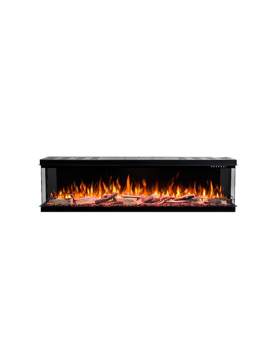 Hitense Επιτοίχιο Ηλεκτρικό Τζάκι 1600W 152.4x33.2cm Μαύρο