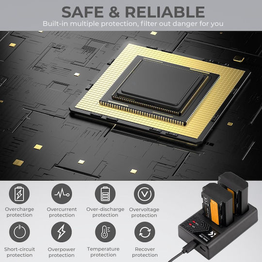 K&F Concept Διπλός Φορτιστής Μπαταρίας Συμβατός με Sony