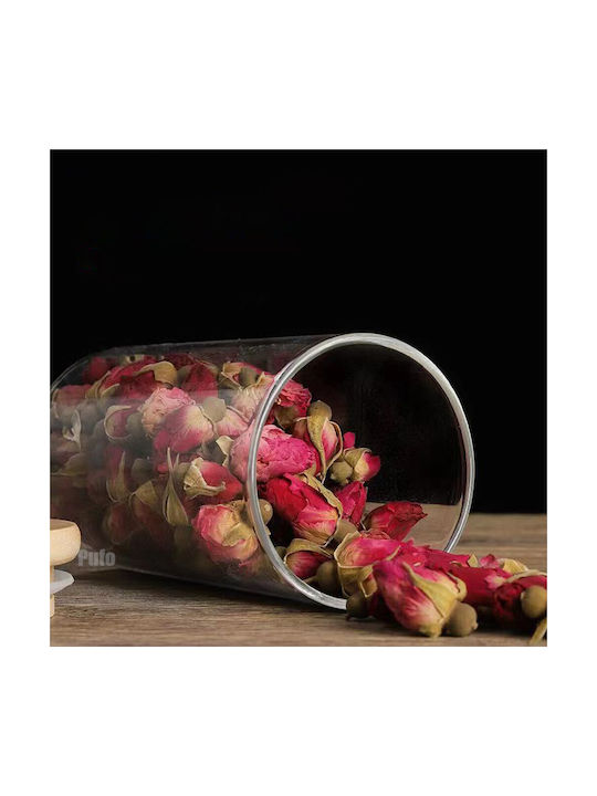 Pufo Taste Borosilicate Glass Container Sugar Coffee Tea Spices Airtight Bamboo Lid 1l