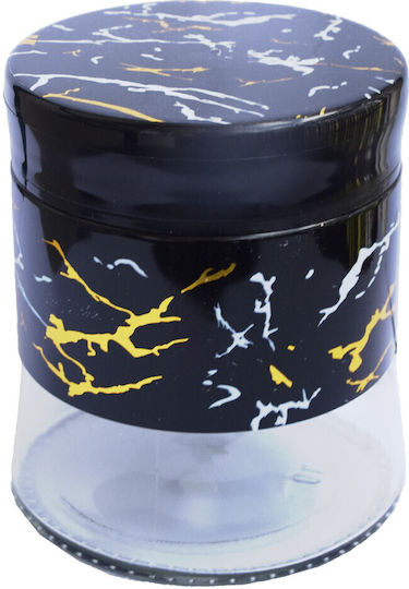 Pufo Fancy Glass Jar Sugar Coffee Tea Spices Airtight Lid 400 Ml Black