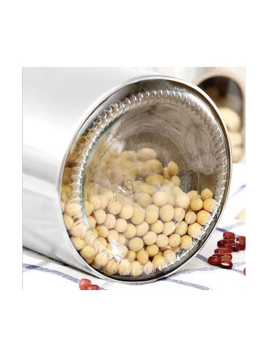 Metallic Pufo Taste Container Sugar Coffee Tea Spices Lid 1.8l