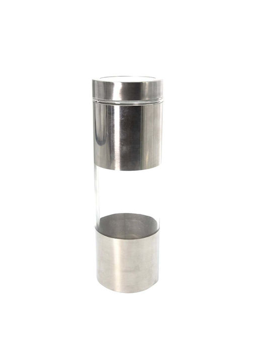 Metallisches Pufo Geschmack Lebensmittelglas Zucker Kaffee Tee Gewürze Behälter mit Deckel 1,8l Transparent Silber