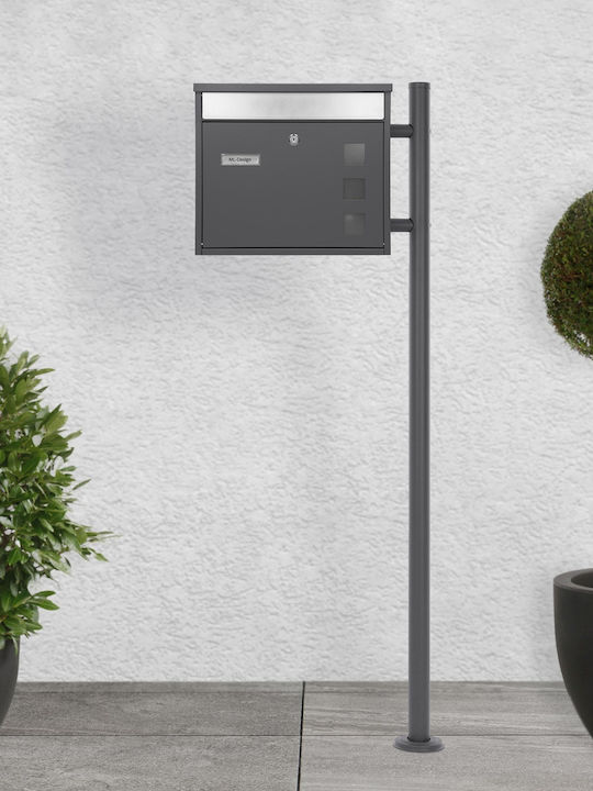 ML-Design Außenbereich Briefkasten Inox in Gray Farbe 36x31.5x11.5cm