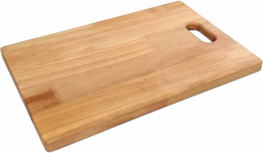 Universal Bamboo Wood Kitchen Chopping Board with Handle Pufo Brown 30 x 20 cm