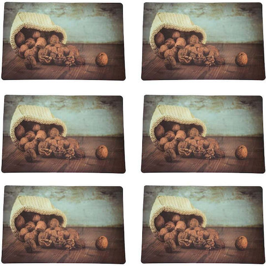 Plate Support Set Serving Meals Pufo Nüsse Saison Design 6 Stück