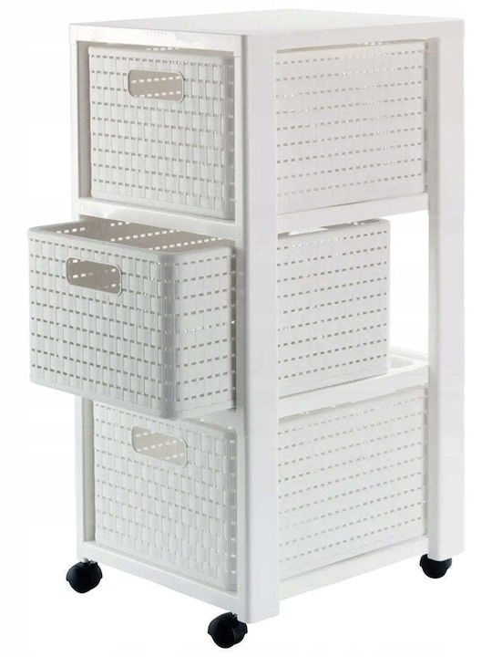 Rotho Babydesign Rafturi de baie Raft Baie Plastic cu 3 Rafturi 71.2x32.5x37.5cm Albă