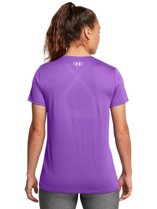 Under Armour Women's Athletic T-shirt with V Neckline Purple