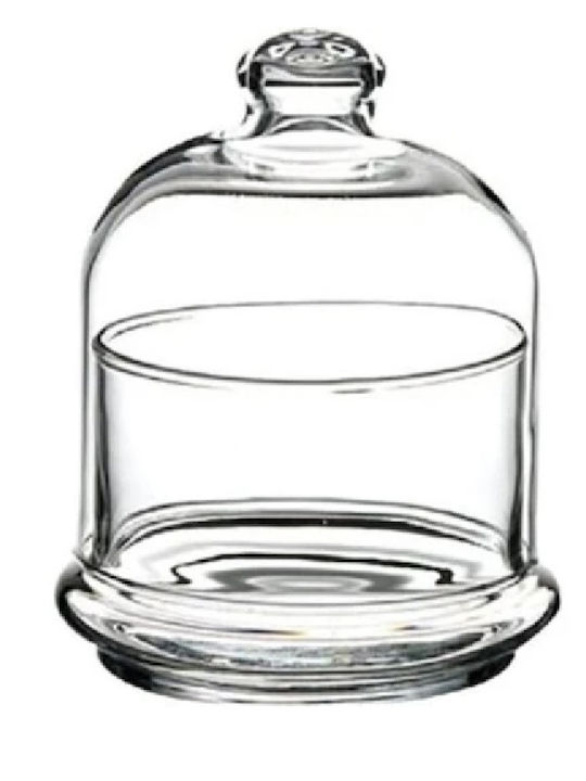 Pasabahce Cake Stand Glass with Cover Transparent 12x12x17εκ.