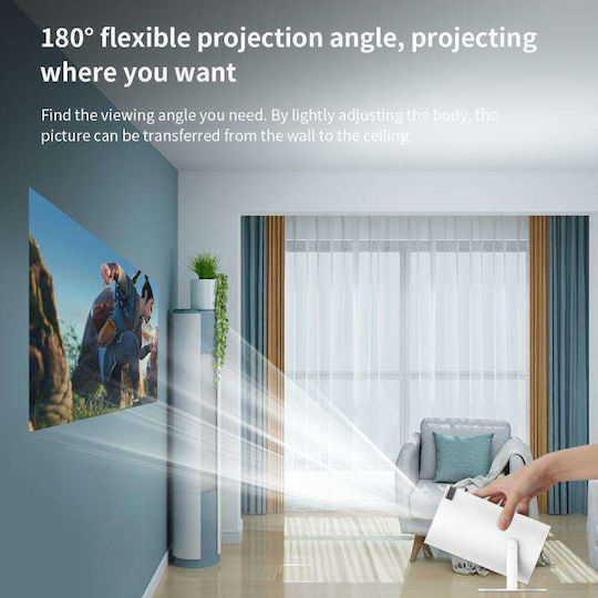 Magcubic Portable Projector 4K HY300 Mini Projector LCD HD LED Lamp with Wi-Fi and Built-in Speakers White