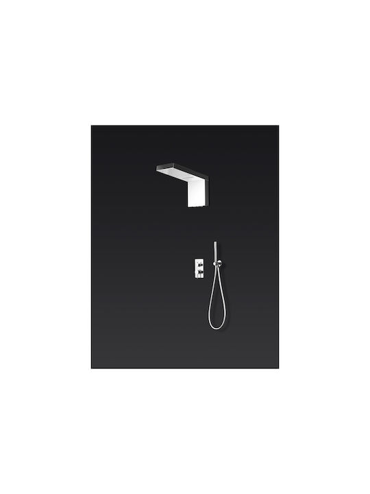 Sparke Oneral 11 Built-in Faucet Mixer for Shower 2 Exits Inox Silver