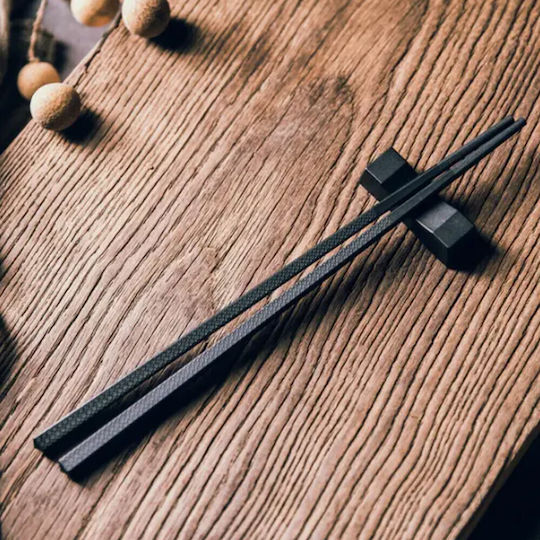 Set 4 Pairs Premium Puff Fiberglass Sushi Chopsticks 24 Cm Black