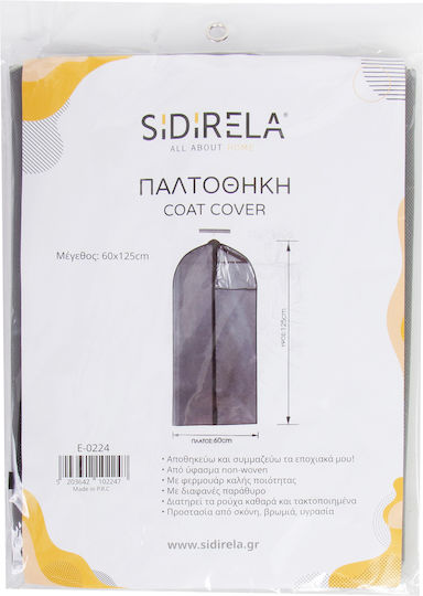 Hanging Storage Case for Coat / Clothes in Gray Color 60x125cm 1pcs