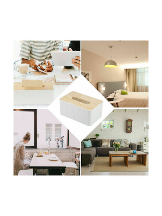 Wooden Napkin Holder White 23x13cm