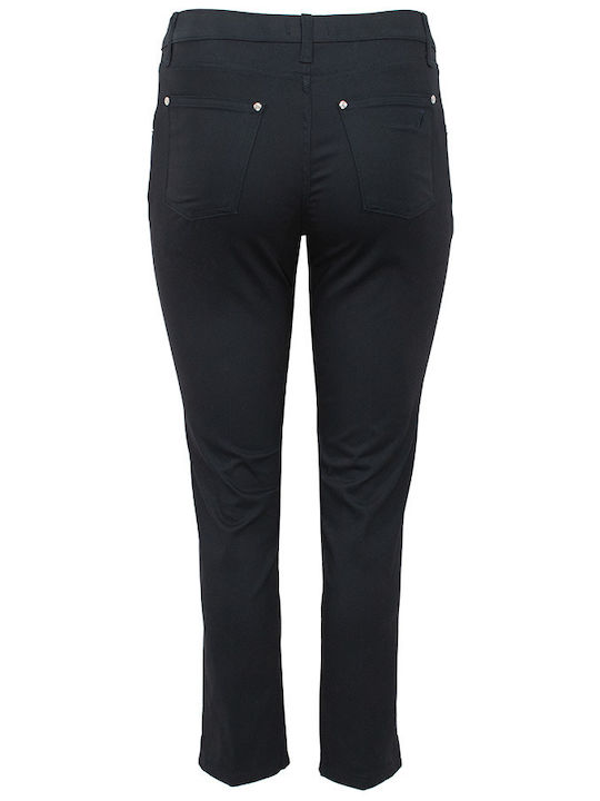 Forel Women's Cotton Trousers in Slim Fit Dark Blue