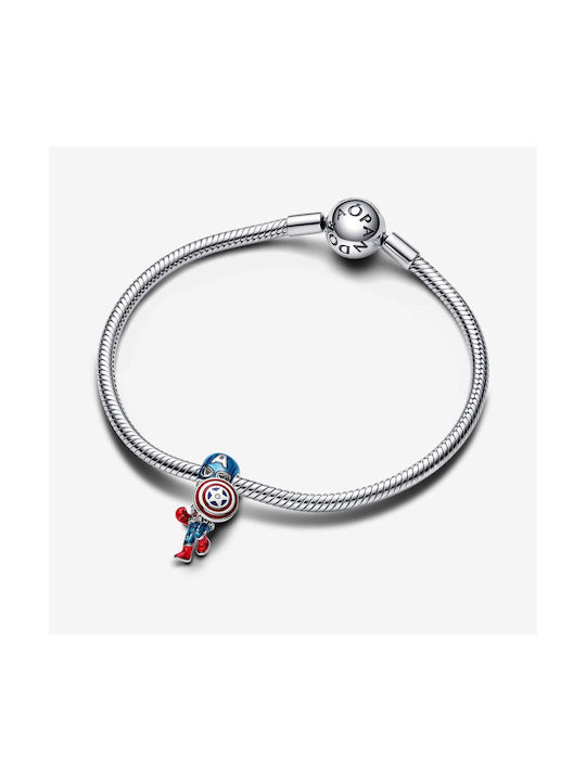 Pandora The Avengers Captain America Charm από Ασήμι Pandora The Avengers Captain America Charm από Ασήμι