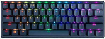 Razer Huntsman Mini Optical Gaming Keyboard 60% with Razer Optical Purple switches and RGB lighting (Spanish)