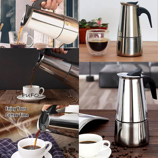 Stainless Steel Coffee Espresso Maker Stove Capacity 12 Cups